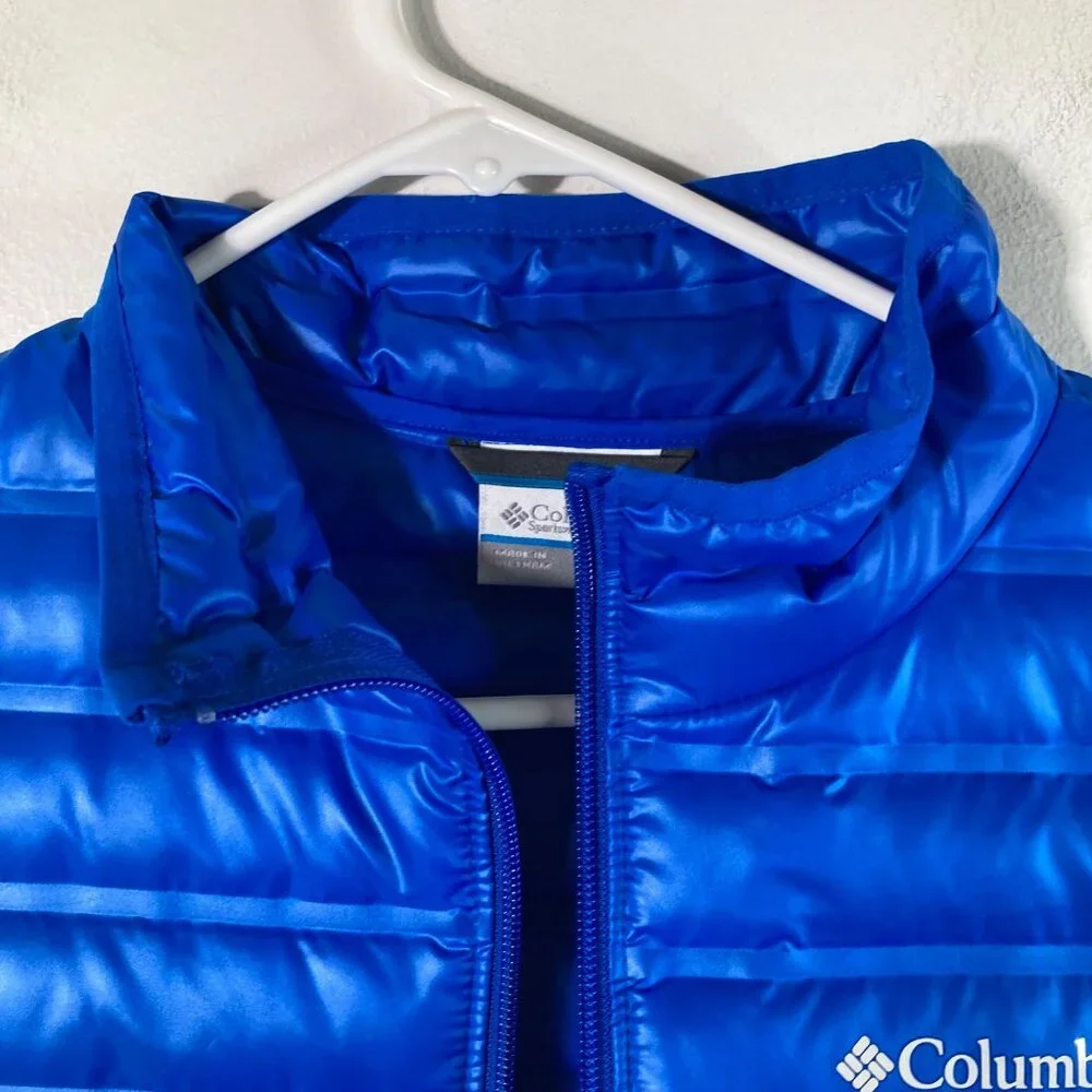Boys Columbia Heat Seal Down Puffer‎ Vest Zip Blue XL Water Resistant NWT